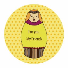 Matryoshka Russian traditional wooden doll vector pattern ele N31