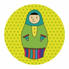 Matryoshka Russian traditional wooden doll vector pattern ele N32