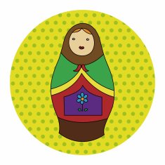Matryoshka Russian traditional wooden doll vector pattern ele N35