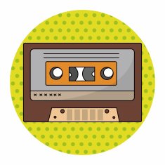 Audiotape theme elements vector eps N131
