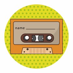 Audiotape theme elements vector eps N132