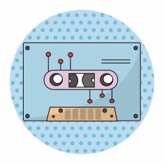 Audiotape theme elements vector eps N135
