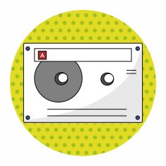 Audiotape theme elements vector eps N139