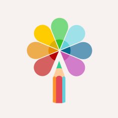 Pencil Vector logo colored paint and icon