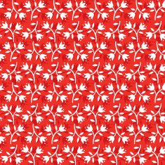 seamless floral pattern white flowers on red background