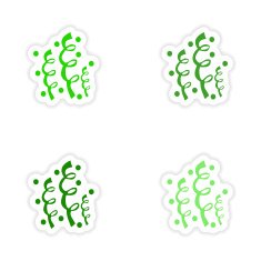 assembly realistic sticker design on paper serpentine