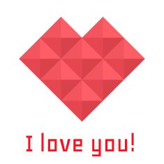 icon heart of triangles banner I love you N2