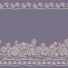 Seamless border floral pattern edge fabric