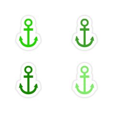 assembly realistic sticker design on paper anchors N3