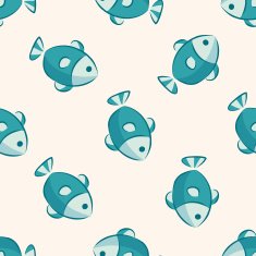 Animal fish icon 10 seamless pattern