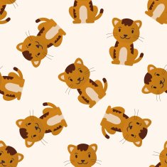 Animal cat icon 10 seamless pattern N3