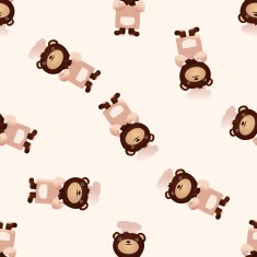 Animal bear icon 10 seamless pattern N2