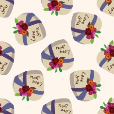 Valentine's day theme presents seamless pattern
