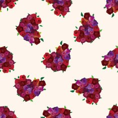 Valentine's day theme heart shaped flower seamless pattern