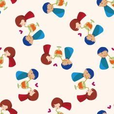 Valentine's day theme love couple seamless pattern N6