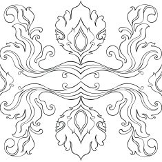 Thail art line flower pattern illustrate