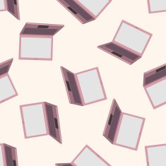 computer theme laptop seamless pattern