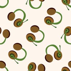 computer theme wired headphones seamless pattern