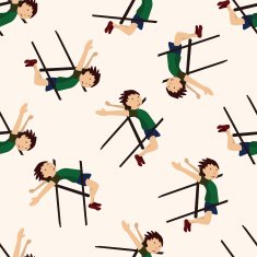 sport High jump athlete icon 10 seamless pattern
