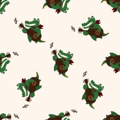 muscial animal Alligator icon 10 seamless pattern