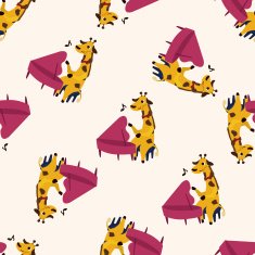 muscial animal giraffe icon 10 seamless pattern
