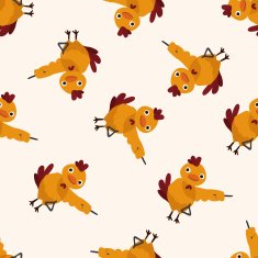 musical animal chicken icon 10 seamless pattern