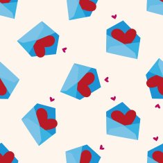 Valentine's day love letter icon 10 seamless pattern