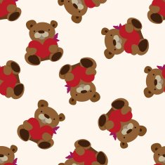 Valentine's day present bear icon 10 seamless pattern