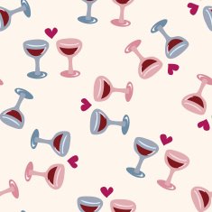 Valentine's day champagne icon 10 seamless pattern