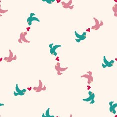 Valentine's Day lover bird icon 10 seamless pattern