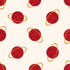 Space planet icon 10 seamless pattern