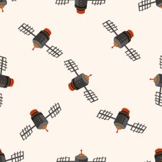 Space Satellite icon 10 seamless pattern