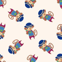 summer animal monkey icon 10 seamless pattern