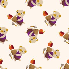 summer animal pig icon 10 seamless pattern