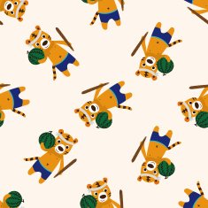 summer animal tiger icon 10 seamless pattern