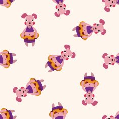 summer animal rabbit icon 10 seamless pattern N2