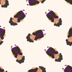 family grandmother character icon 10 seamless pattern N2