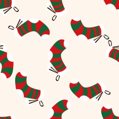 Christmas decorating socks icon 10 seamless pattern