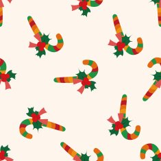 Christmas candy cane icon 10 seamless pattern
