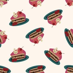 decorating cake icon 10 seamless pattern N6