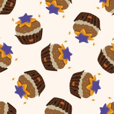 decorating cake icon 10 seamless pattern N7