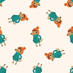 winter animal dog icon 10 seamless pattern