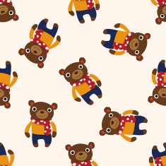 winter animal bear icon 10 seamless pattern