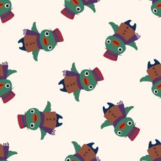 winter animal bird icon 10 seamless pattern N2