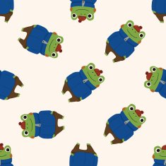 winter animal frog icon 10 seamless pattern