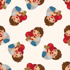 people with heart character seamless pattern N4