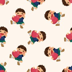 people with heart character seamless pattern N9