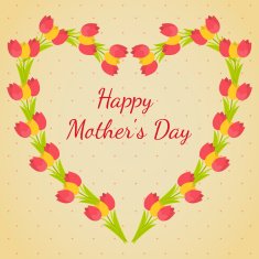 greeting card for Mother 's Day Tulip bouquet