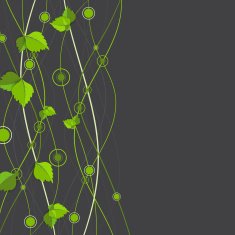 Green color wave with leaves N2