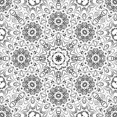 Seamless Outline Floral Pattern N26